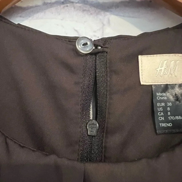 H&M Sheath Dress Womens Charcoal Gray Ruffle‎ Classy Dress - Picture 6 of 8